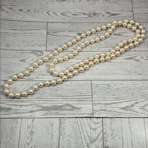 Timeless Vintage Cream Pearl Necklace Opera Length - 42” Long